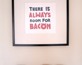 There Is Always Room For Bacon - Lino Print - 30cm x 30cm