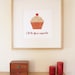I'll Be Your Cupcake - Lino Print - 30cm x 30cm