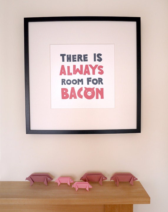 There Is Always Room For Bacon - Lino Print - 30cm x 30cm