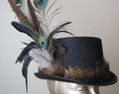 Top Hat - Felt with Nutria trim and feathers