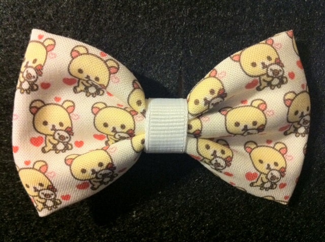 Rilakkuma Bear Kawaii Themed Fabric Hair Bow