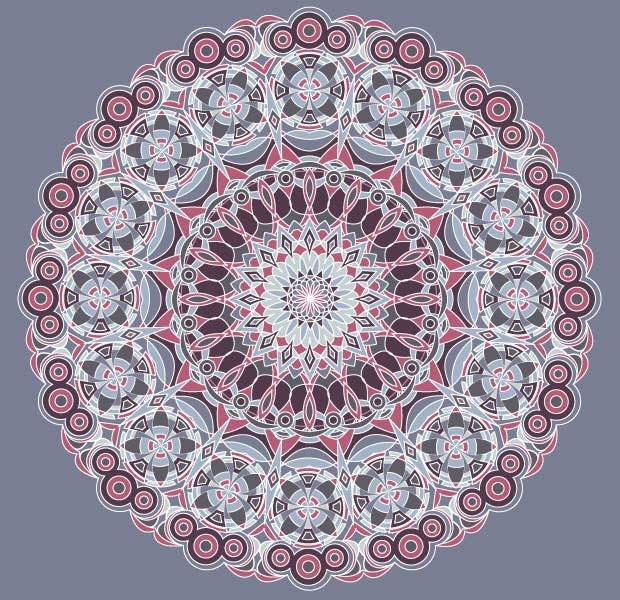 Berrylicious Remix (8" x 8" square geometric print in lavender rose and purple)