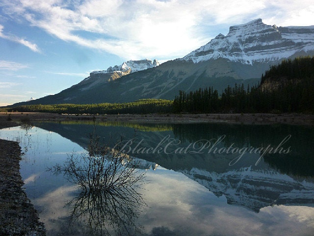 Mountain Landscape, Nature Photography, Wilderness, Lake photograph, blue 8x10 Canadian scenic print