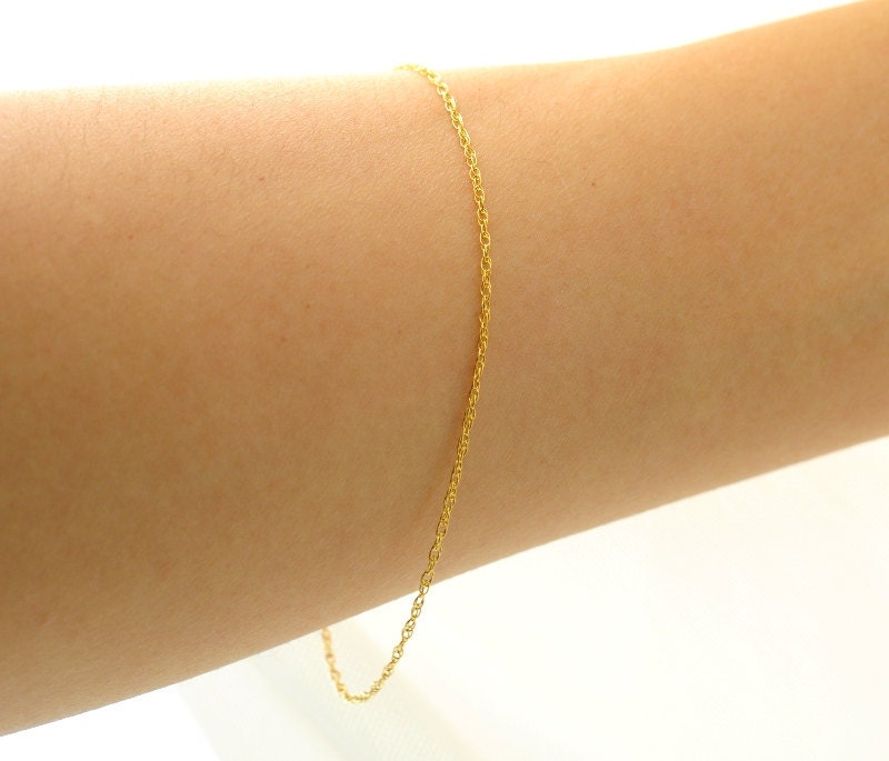 Delicate Gold  Bracelet,  Thin and feminine, Minimum Jewelry,  Triple rope, everyday jewelry - Fifi LaBonge-