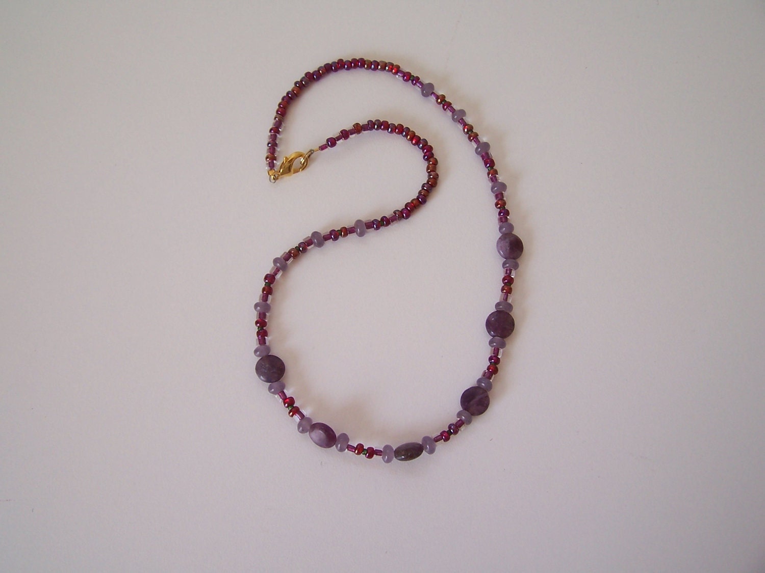 Sweet Lavender and purple bead necklace, women's pink-purple necklace