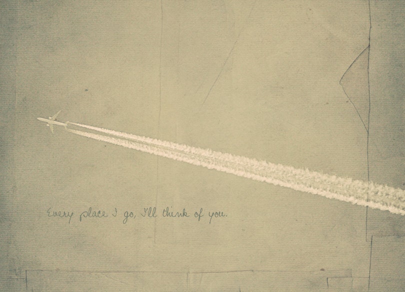 Jet Plane Photo Art Print Airplane Jet Stream Fly Sky - 8 x 12