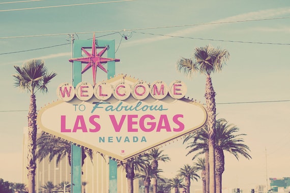 Welcome to Fabulous Las Vegas Sign Nevada USA Travel Photo Art Print - 8 x 12