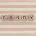 Pink Candy Scrabble Photo Art Print Stripes - 8 x 10