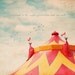 Circus Top Photo Art Print Yellow Red Canadian Sky Blue - 8 x 12