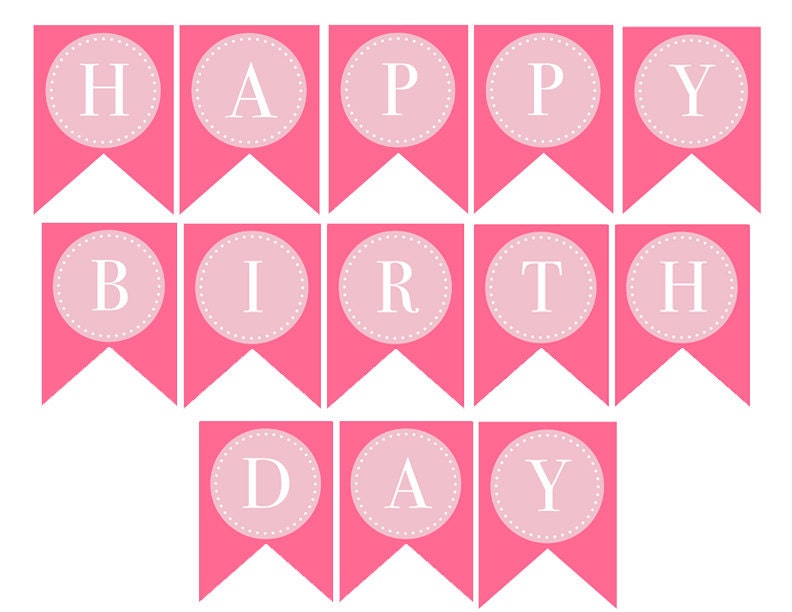 DONUTS & DOTS PRINTABLE Happy Birthday Banner - Libby Lane Press Il_570xn