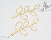 P004-01-MG//(High Quality with New Brass) Matte Gold Plated Twig Charm, 2Pc