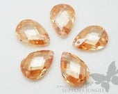 S0010-CH// Champagne Teardrop Cubic Zirconia Bead, 2Pc