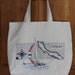 Cute Vintage Nautical Islander Canvas Beach Tote.