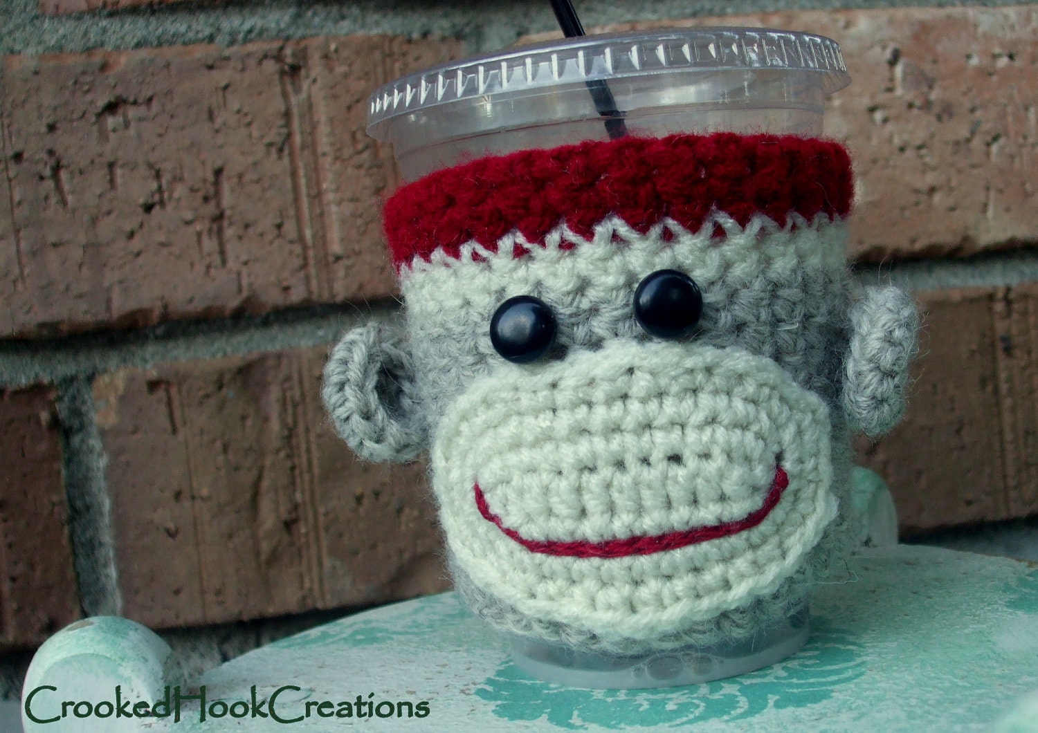 Sock Monkey Coffee Cozy