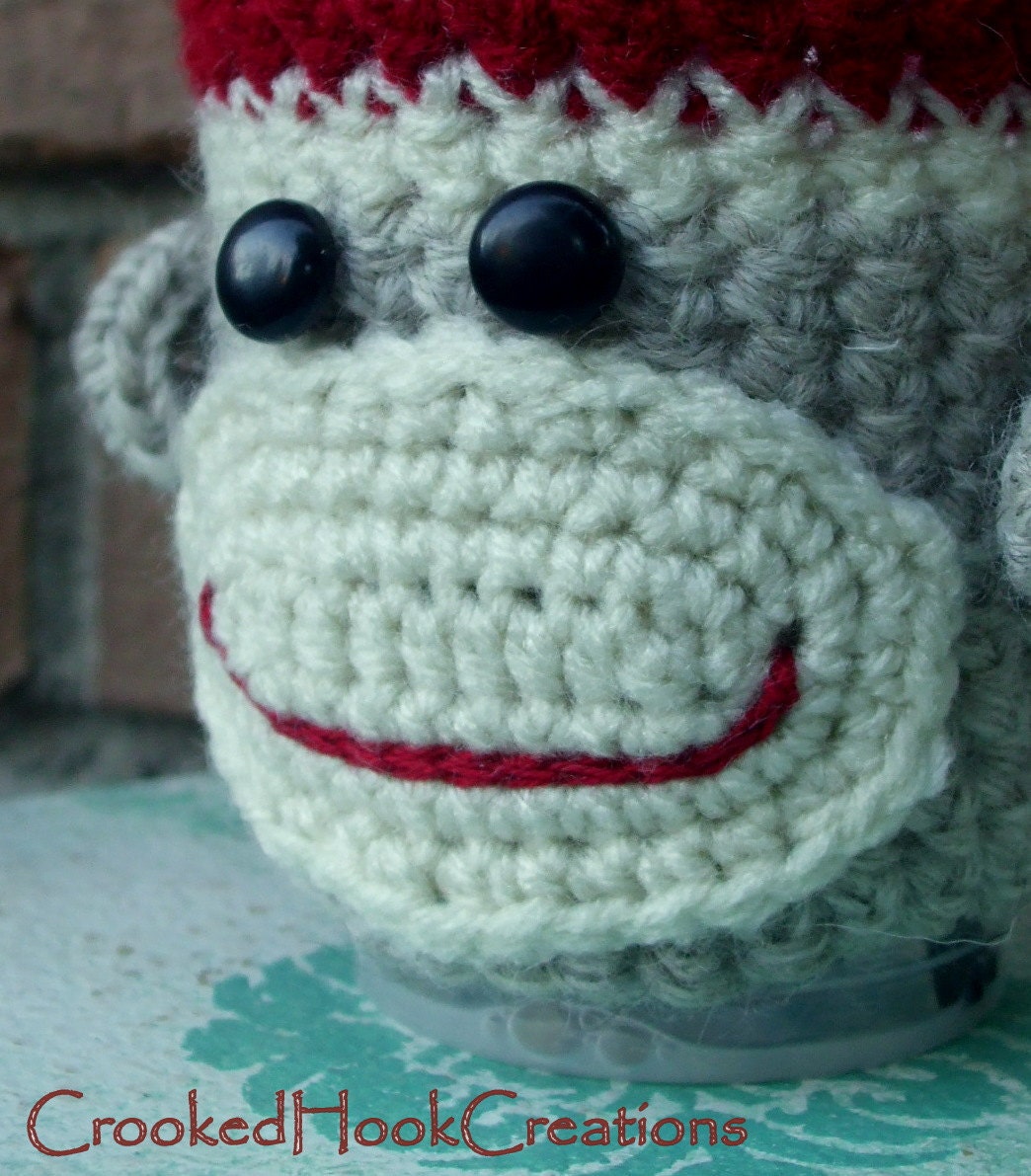 Sock Monkey Coffee Cozy