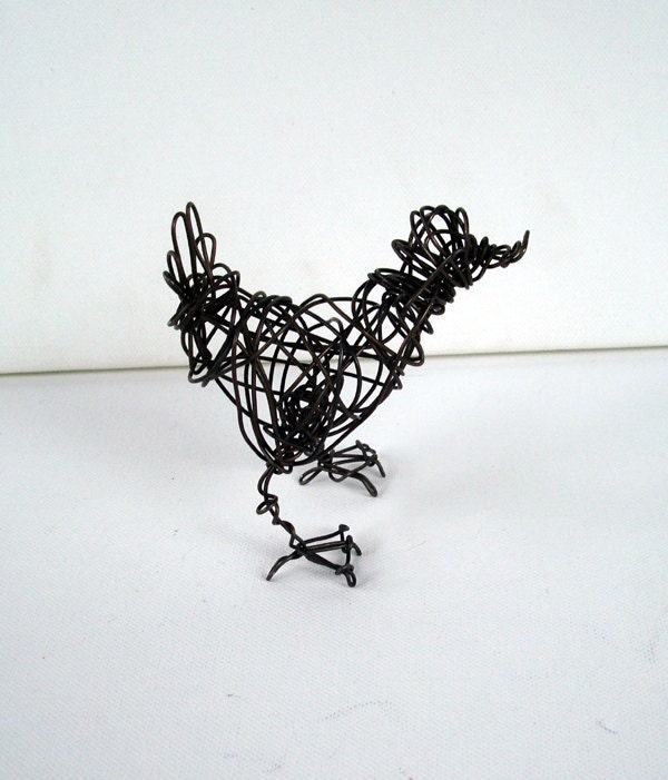 Handmade Wire Duck Sculpture - POCKET DUCKY - Wire Animal Sculpture