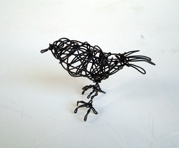 Handmade Wire Bird Sculpture - MINI FINCH
