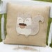 Quirky- Decorative Felt Squirrel Burlap Pillow 14x14