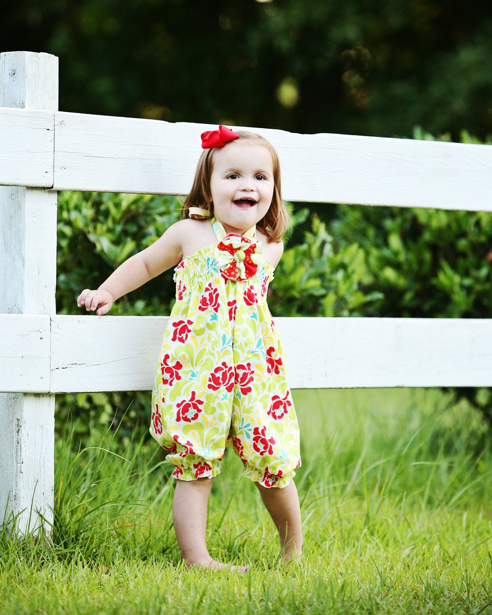 Hannah Romper - Shirred Halter Bubble Ruffle Romper