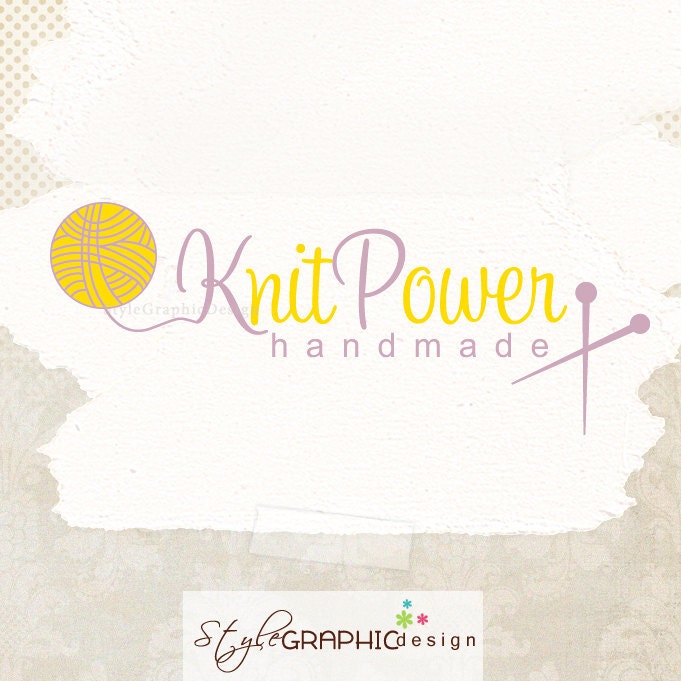 Professional logo premade knit logo and watermark ooak logo