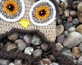 Toddler Owl Hat in Natural Colors