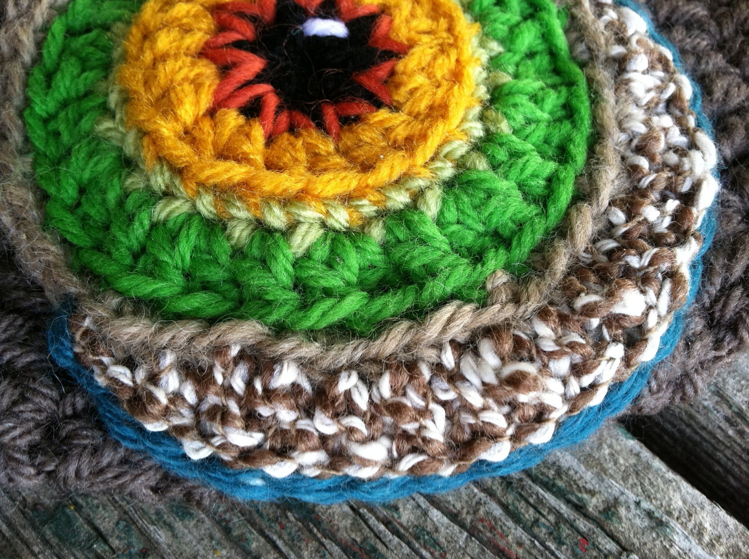 Adult Owl Hat in Browns and Greens