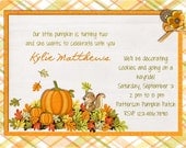 Pumpkin Birthday Invitation - Printable Fall Boy or Girl - Custom Printable