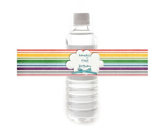 Party Water Bottle Wrap Label Printable Rainbow Party Collection - Digital File You Print Il_570xn