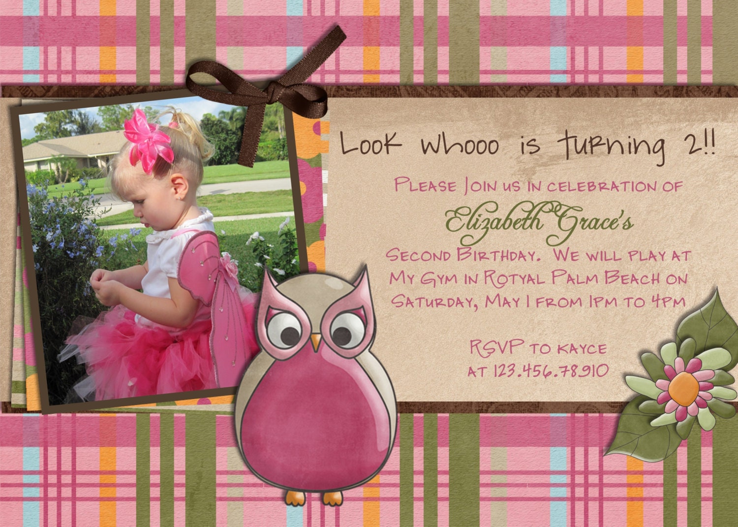Autumn Owl Birthday Invitation - Printable and Custom Il_570xn