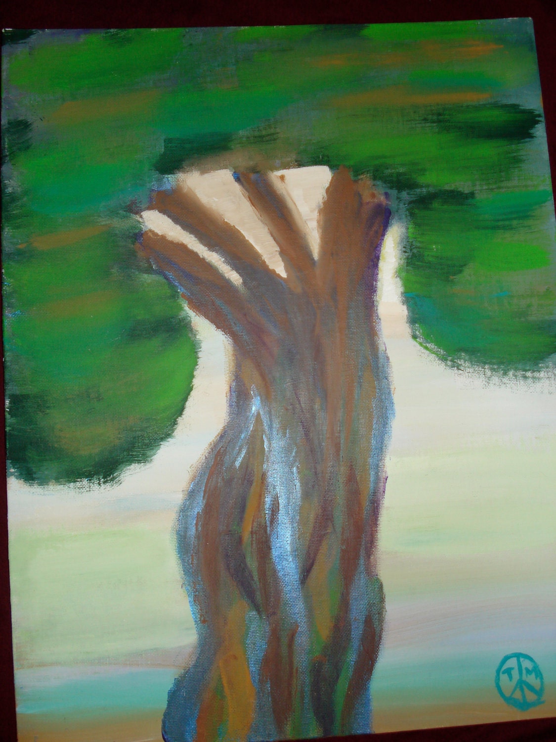 Original Acrylic- Canvas Panel- 16x14- "Twilight Tree