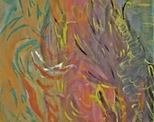 ACRYLIC SALE: Turbulence. An Originial Abstract. 16x14 on Canvas Panel.