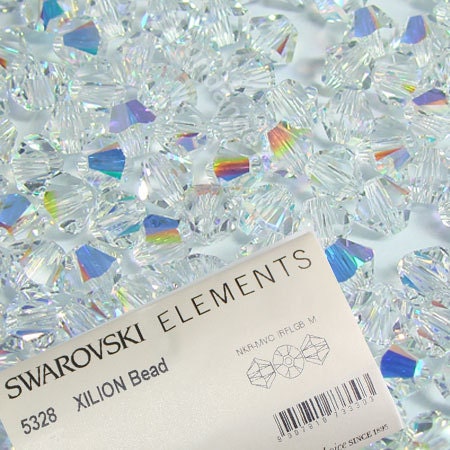 Factory Pack of 360 pcs Swarovski Elements - Swarovski Crystal Beads 5328 6mm Xillion Beads - Crystal Clear AB