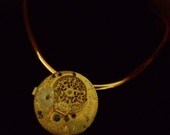 Signed 18th Century Fusee Pocket Watch Pendant on a Modern Gold Plated Choker