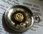 Custom Lock of Hair Steampunk Brooch