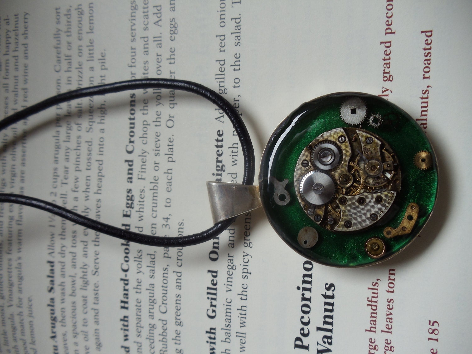 Emerald Green Stumpunk Pendant