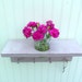 Lilac wood shelf with hooks Flower vase holder