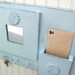 Powder Blue Mirror Key and Letter Organizer