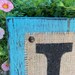 BURLAP MONOGRAM sign Personalized any letter A-Z, Initials, Name letters, Vintage Style, 12x10