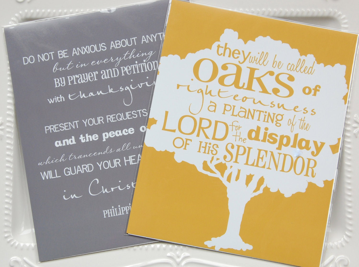 Clearance -- (30% off) 2 8x10 Scripture Prints - Set of Two - READY TO SHIP- home decor wall artwork.