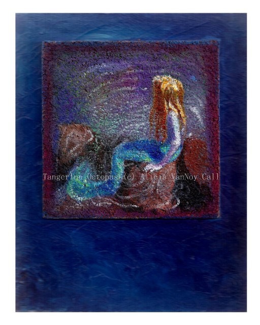 Colorful Fantasy Illustration Mermaid Print 8x10 by Alicia VanNoy Call