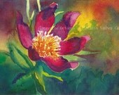 Watercolor Print Purple Flower 8x12 by Alicia VanNoy Call