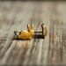 Tiny Bunny Earring Studs in Raw Brass, Surgical Steel Posts