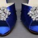 Wedding Shoes -- Royal Blue Peeptoe Wedding Shoes with Silver Rhinestone Adornment