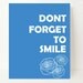 Modern Washroom Art Print, Modern Washroom Typography Print, 8x10, Dont Forget To Smile
