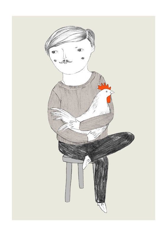 Monsieur Coq - Print - 8 x 11.5 - A4
