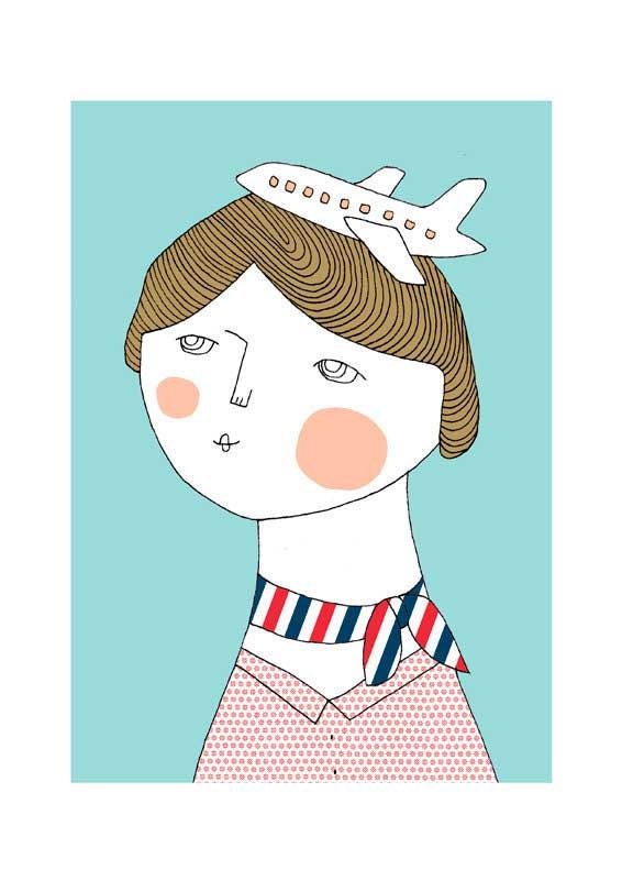 Stewardess - print - 8 x 11.5 - A4