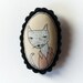 cat- color handcrafted and illustrated brooch felt