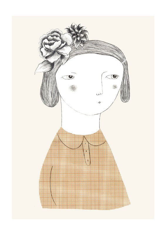 Flowers girl - print - 8 x 11.5 - A4