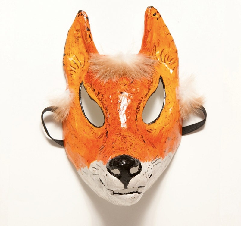 Paper mache fox mask