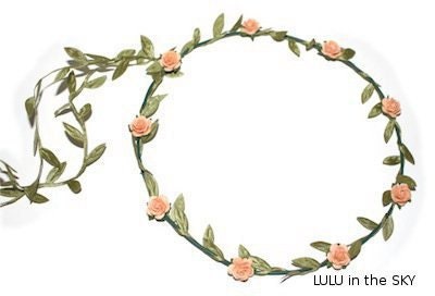 Festival floral headband/garland head dress PEACH